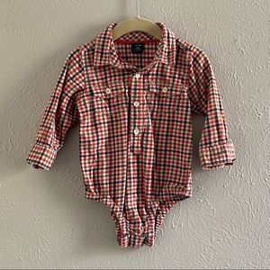 BABY GAP Long Sleeve Plaid Flannel Onesie